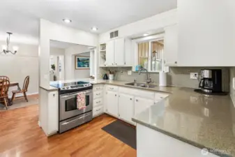 impressive kitchen-open to dining