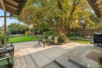 large entertaining patio area