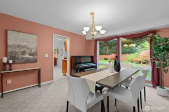 Formal Dining room overlooking private backyard