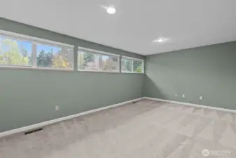 Well lit and private home office with French doors