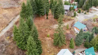 A cul-de-sac location on county-maintained roads.