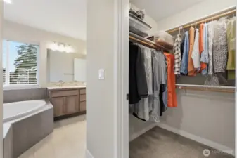 Primary suite walk-in closet.