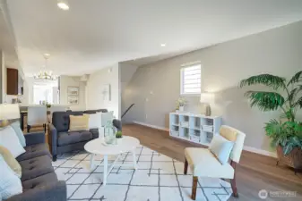 Living and dining room feature new flooring!