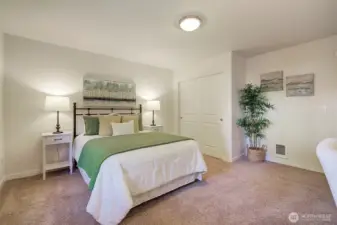 Ultra private 3rd bedroom/office is on lower level, behind garage