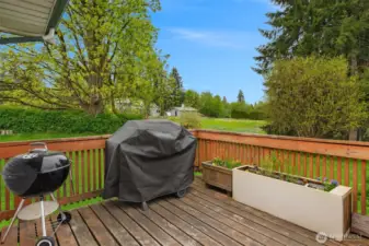 Deck offers room for grilling and get togethers.