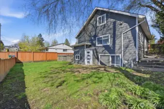Fully fenced back yard with gates on each side.  Back & front lawn were just professionally re seeded.  Great for back yard gatherings, kids and those loveable, furry family members