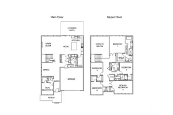 Actual floorplan of the Caslon! 3405 square feet.  6 bedrooms/2.75 baths.