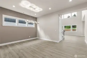Actual home open plan living/dining space