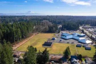 Aerial 6 - School & Shopping center.