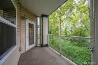 Deck facing peaceful greenspace