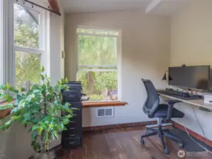The second bedroom used as the office space to enjoy the views while working from home