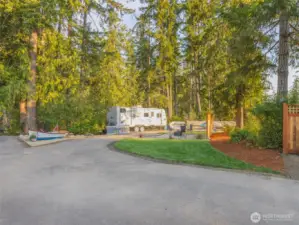 Designated space to park an RV with hook ups and your boat or jet skis.
