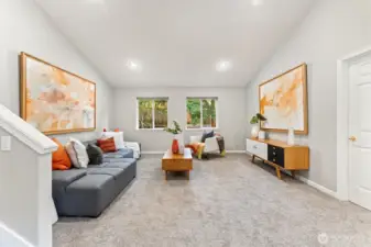 High ceilings and open space perfect for hanging out and watching movies