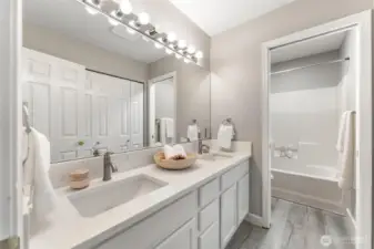 Guest bathroom with tub