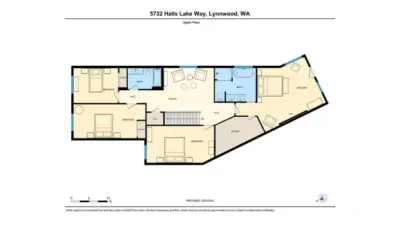 Floor plan for upper level of home.
