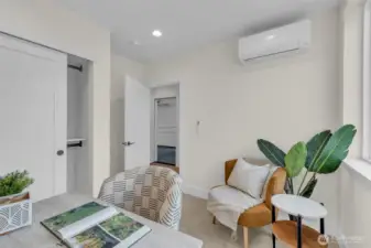 Bedroom facing the street.  Could make a great unofficial business location (live-work setup?).