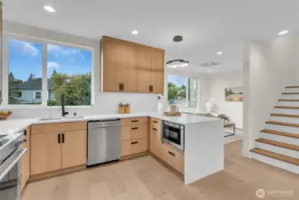 This multiple cooks, multi visitors design makes this kitchen the heart and soul of this home.