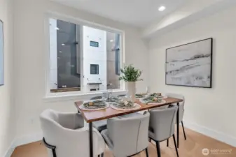 The private separate dining room is an option for this special room.  Or use it for a den, office, of a small guest bedroom. Also, check out the space you could customize into your own pantry in the passageway to the dining room.