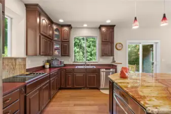 Custom cabinetry and large pantry