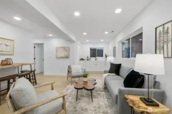 Enjoy a private entrance to downstairs with a large living area, 3/4 bath and 2 genrously sized bedrooms