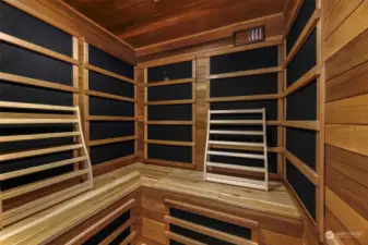 Built in sauna located in primary ensuite.