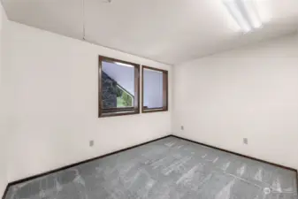 Upstairs office space, that looks down above the living room fireplace.