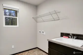 Laundry room on the main level.