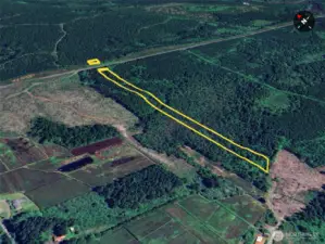 Overhead view with approximate boundaries in yellow.