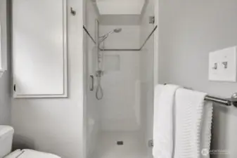 Walk in shower in primary bathroom