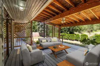 Covered deck perfect for entertaining