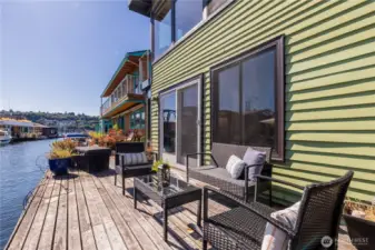 With one of the better views in the channel, this is just one of the many reasons that this particular floating home is so desired.