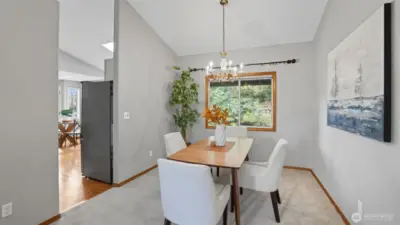 This space is perfect for hosting gatherings or casual dining.