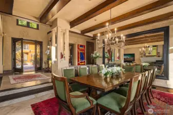 French doors invite the outside in.