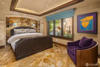 Main floor guest suite has its own private entry.
