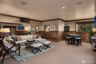 Flexible living space above the garage is great for a theatre...