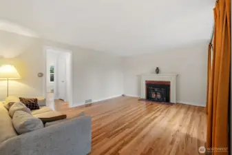 Living room with fireplace