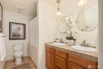 Main floor full bath serves as the primary bath as well.