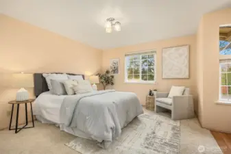 The second bedroom on the upper level.