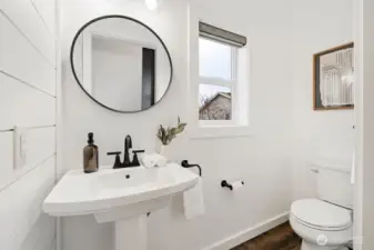 Convenient main level powder room