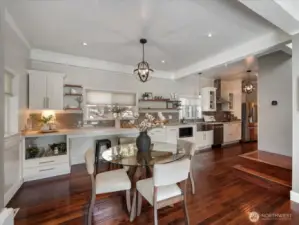 Fall in love with this gorgeous and updated kitchen and dining area