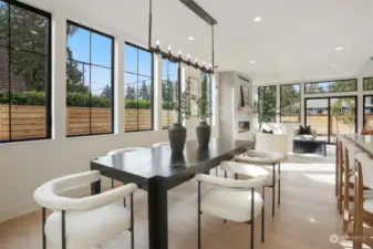 Dining Area with peaceful wall of windows