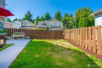 Fully Fenced Back Yard