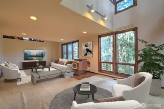 Family Room Virtually Staged.