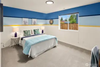 Bedroom with walk-in closet