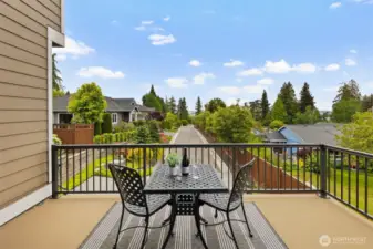 Deck off of living room...enjoy your morning coffee or sunset beverage.