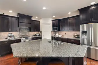 Gorgeous kitchen with large island.