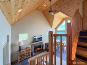 Grand staircase to master suite.