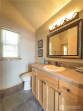 Large master bathroom with walk-in closet.