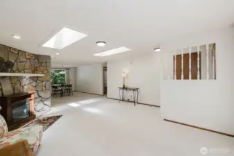 The open layout makes this bright space a perfect place to gather and entertain.