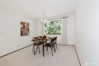 Plenty of room for large dining room furniture.